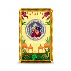 1gm Silver Colour Coin - Couple Dancing | 999 Purity | Golden Border Palace Card