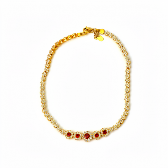 RG-8140 925 Silver Gold Anklet