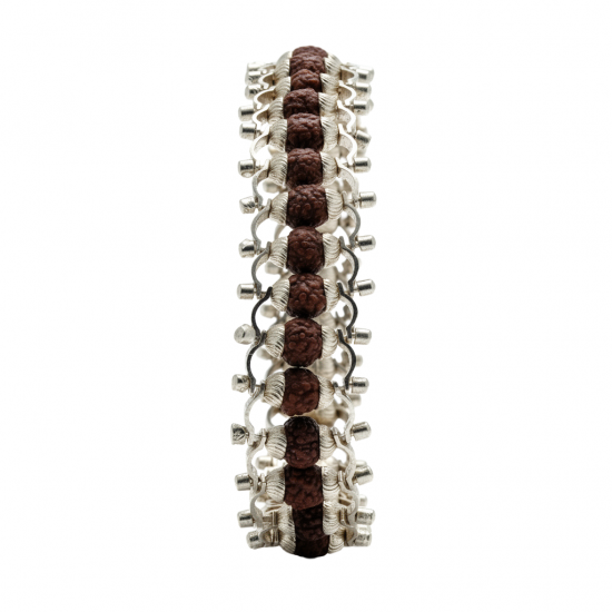 925 Silver Rudraksh Mens Bracelet