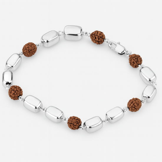 925 Silver Fancy Rudraksh Mens Bracelet