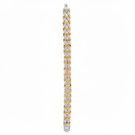 925 Silver Two Tone Mens Bracelet