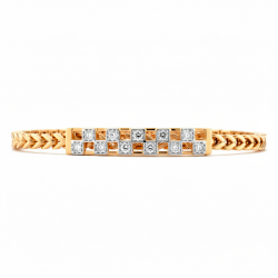 925 Silver Gold Men's Bracelet with Diamond Accents -RG-2584
