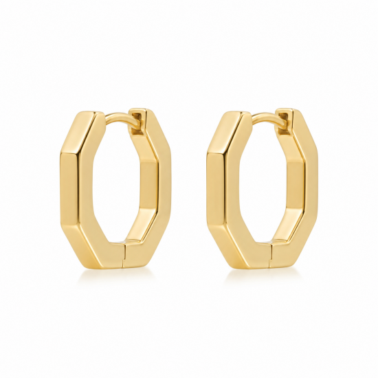 925 Silver Gold Plated Earrings RG-7871
