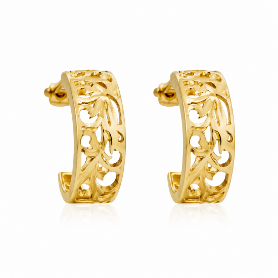925 Silver Gold Plated Earrings RG-7876