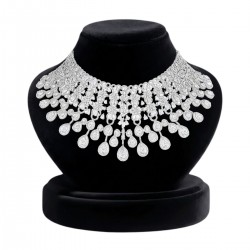 925 Silver Luxury Diamond Choker Necklace - RG-2077