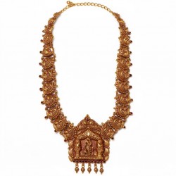 925 Silver Antique Gold Temple Krishna Necklace -RG-2180