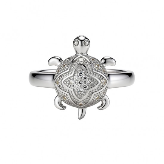 RG-7761 Turtle 925 Silver Mens Ring