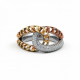 RG -7534 925 Silver Women 3 Tone Silver Ring