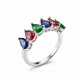 RG -7563 925 Silver Women Multi Color Stone Silver Ring