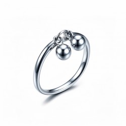925 Silver Dangling Orb Charm Women Ring - RG-7579
