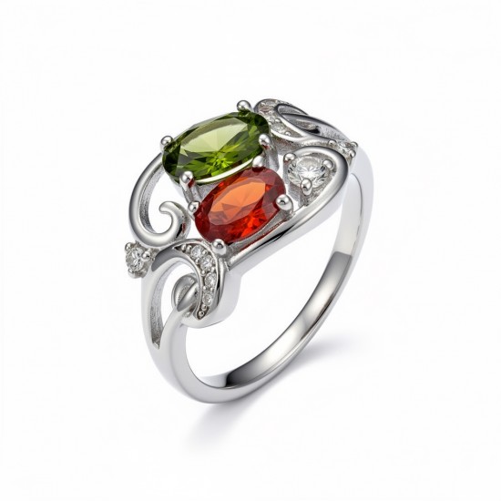 RG -7589 925 Silver Women Color Stone Silver Ring
