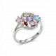 RG -7591 925 Silver Women Multi Color Stone Silver Ring