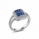 RG -7595 925 Silver Women Blue Stone Silver Ring