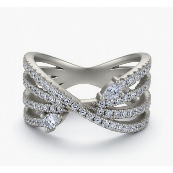 RG -7749-S 925 Silver Women Silver Diamond Ring