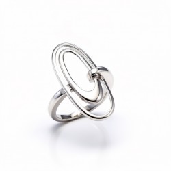 925 Silver Paperclip Women Ring - RG-7784