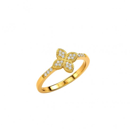 RG -7688 925 Silver Women Gold Plated Silver Ring