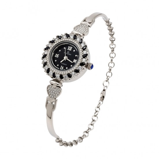 925 Silver Black Dial Adjustable Women Watch RG-7976