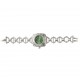 925 Sterling Silver Women's Green Dial Adjustable Bracelet Watch