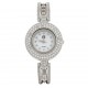 925 Sterling Silver Women's White Dial Pavé Bracelet Watch