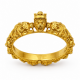 925 Silver Gold Plated Lion Kada for Men RG-2669