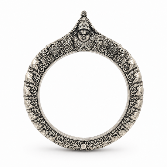 925 Silver Oxidised Mens Kada RG-2671