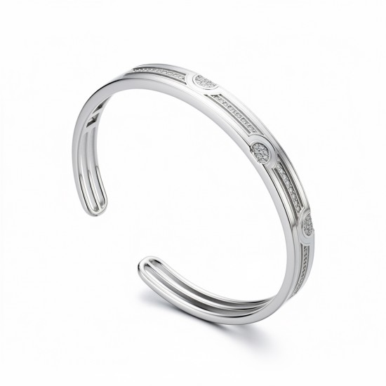 925 Silver Gold Plated Lion Kada for Women