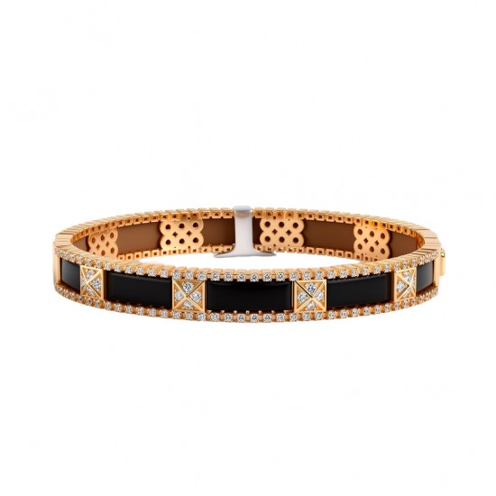 RG-8045 Rose Gold Silver Kada Bracelet