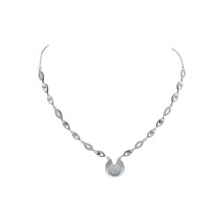 Existencia 925 Silver Round Heart Necklace EJ-3280-83
