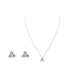 Existencia 925 Silver Triangle Necklace set EJ-3305-06