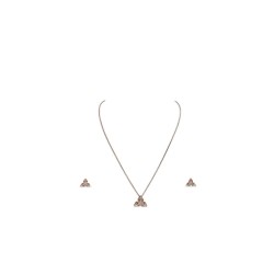 Existencia 925 Silver Rose Gold Triangle Necklace EJ-3380-81