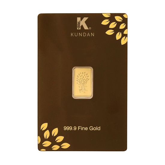 Kundan 1 gram Kalpataru Tree Gold Bar 24 karat in 999.9 Purity
