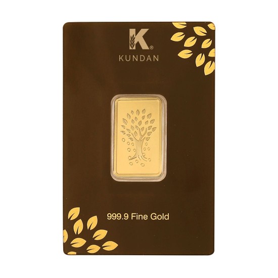 Kundan 8 gram Kalpataru Tree Gold Bar 24 karat in 999.9 Purity
