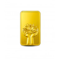 MMTC-PAMP 1 gram Lotus Engraved Gold Bar in 999.9 Purity / Fineness