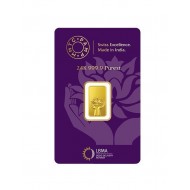 MMTC-PAMP 2 gram Lotus Engraved Gold Bar in 999.9 Purity / Fineness