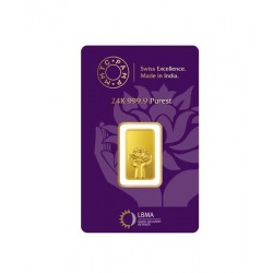 MMTC-PAMP 5 gram Lotus Engraved Gold Bar in 999.9 Purity / Fineness by Existencia Jewels