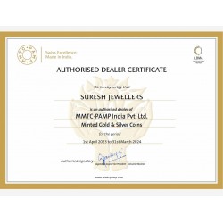 MMTC-PAMP 1 gram Lotus Engraved Gold Bar in 999.9 Purity / Fineness