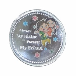 Raksha Bandhan 10g Silver Color Round Coin D-2 in 999 Purity / Fineness