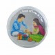 Existencia Jewels 20 grams Raksha Bandhan Silver Round D-2 Colour Coin in 999 Purity / Fineness
