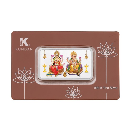 buy kundan 100 gram lakshmi ganeshaji colour silver bar 999.9 purity existenciajewels.in