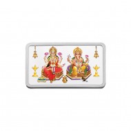 Kundan 10 gram Lakshmiji Ganeshaji Silver Colour Bar 999.9 Purity / Fineness
