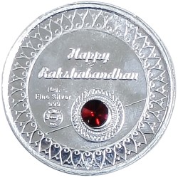Raksha Bandhan 10g Silver Color Round Coin D-2 in 999 Purity / Fineness