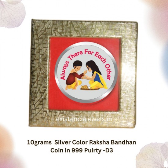 10g Silver Color Raksha Bhandan Coin 999 Puirty -D3-Existencia Jewels