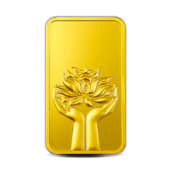 MMTC-PAMP 10 gram Lotus Engraved Gold Bar in 999.9 Purity / Fineness