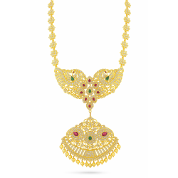 925 Silver Gold Plated Peacock Pendant Necklace | Bridal Jewelry - RG - 2081