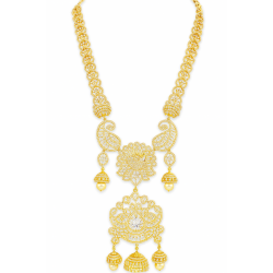 925 Silver Gold Plated Floral Necklace Set -RG -2089