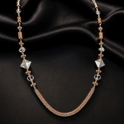925 Silver Mala Necklace with Rose Gold Chain | RG- 2249