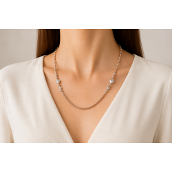 925 Silver Mala Necklace with Rose Gold Chain | RG- 2249