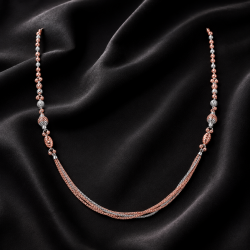 925 Silver Tri-Tone Layered Chain / Mala Tassel - RG-2254