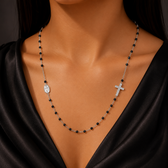 RG-2304 classic silver mala jewellery