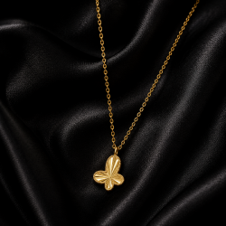925 Silver Gold Butterfly Pendant Chain Mala -RG-2269
